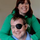 Crash survivor Mark Halliwell and his partner Anna Morgan before leaving Dunedin yesterday. Photo...