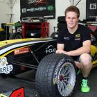 Cromwell race car driver Brendon Leitch in the Team Victory tent at Teretonga Park, Invercargill,...