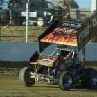 Cromwell sprint car driver Tony Buchanan does his best to keep all four wheels of his grunty...