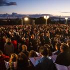Crowds gather at the Anzac Day dawn service at the Auckland War Memorial Museum. Photo / New...