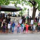 Crowds in the Octagon call for the Government to do what it can to end the Israeli offensive in...