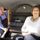 Croydon Aviation Heritage Trust members Colin and Maeva Smith show off the interior of the...