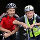 Cycling father and son (from left) Steve and Bill McGavock  were in Dunedin yesterday on their...