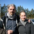 Czech Republic's Ondrej Mihola and Jana Jelinkova (left) sightseeing between games yesterday....