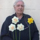 Daffodil grower Ray Lawrence with his champion vase (left) and his wife Barbara's champion bloom...