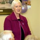 Dame Lois Muir addresses an audience in Dunedin yesterday about elder abuse. Photo by Gregor...