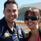 Daneka Wipiiti (right) pictured with her partner, Southland and Highlanders rugby player Joe...