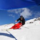 Daniel Sampl (University of Otago) competes in the giant slalom at Treble Cone during the 2011...