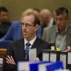 David Bain listens to evidence during his re trial in the High Court on Friday. Pool photo.