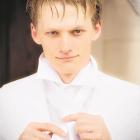David Bollman gets ready to marry Dallas Swain in Invercargill.
PINK PENGUIN PHOTOGRAPHY