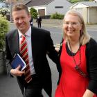 David Cunliffe and wife Karen arrive at last night's meeting of Labour Party members and...