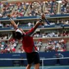 David Ferrer of Spain celebrates after defeating Janko Tipsarevic of Serbia in their men's...