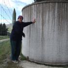 David Wadsworth installed this water tank to take water from the Dunback water scheme 19 years...