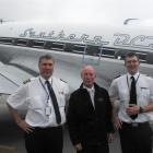 DC3 crew members (from left) captain David Horsburgh, captain Dave Paterson and cabin crew...