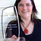 Deidre Senior with the trophy she was awarded at a national conference in Christchurch recently. ...
