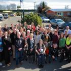 Delegates to the 2013 Small Town Conference  gather outside the Rosebank Lodge, in Balclutha,...