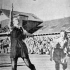 Dell Turner (New Zealand) attempts to make the intercept during the netball test at Forbury Park...