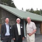 Delta chief executive Grady Cameron (left), Aurora Energy chairman Ray Polson (centre) and...