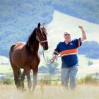 Denis Aitken, of Outram, at his Woodside property yesterday, celebrates news the cavalcade will...
