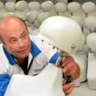 Dental and Medical Equipment managing director Doug Moller installs a phantom head in the...