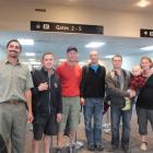Department of Conservation firefighters leaving Queenstown yesterday for Melbourne, to help fight...