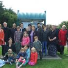 Descendants of Captain K.K. Tsukigawa at the Balclutha Lawn Cemetery yesterday for his dedication...