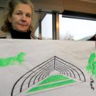 Designer Marjorie Hay, of Lawrence, brought friend Zuna Wright's concept drawing of a possible...