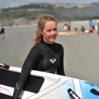 Devon Familton at the Otago junior surf life-saving championships at Warrington Beach on Sunday....