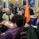 Disabled Persons Assembly community networker Chris Ford begins discussions at the Access for All...