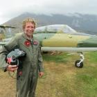 Double X Aviation co-owner and pilot Peter Meadows, of Queenstown, beside his Aero L-29 Delfin...