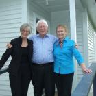 Dr Jim Collins flanked by wife Margaret (right) and practice nurse Jeannette Blair (left) outside...