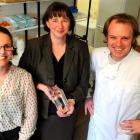 Dr Rebecca McLeod (left), Dr Helen Darling and Graham Henderson,  of  Oritain Global, with the...