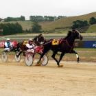 Driver Ricky May guides Expressive Victor past Regency Franco to win the c1 2600m pace at Oamaru...