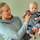 Dunedin 2-month-old Oliver Whaiunui is shown off by his mother, Rebekah. Photo by Peter McIntosh.