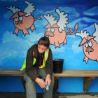 Dunedin artist Jemima Pedro reflects on the exuberant public art,  including these flying pigs,...