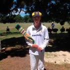 Dunedin batsman Jack Pryde with the bat he used to score a century against Otago Country at the...