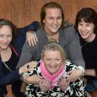 Dunedin breast cancer survivors, Delwyn Jope (front) has had part of her breast reconstruction...