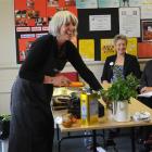 Dunedin chef and food writer Judith Cullen demonstrates a healthy recipe to canteen staff in...