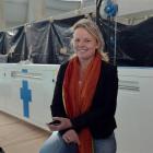Dunedin City Council aquatic services manager Paulien Leijnse checks out  the new bulkhead at...