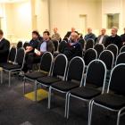 Dunedin City Council chief executive Paul Orders addresses a small group at the  electoral...