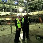 Dunedin City Council city property manager Robert Clark (left) and Amalgamated Builders Ltd site...