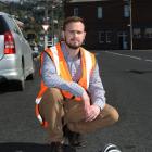 Dunedin City Council contracts engineer Kieran Trainor in Richardson St, St Kilda, where ''zebra...