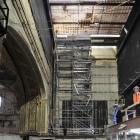 Dunedin City Council property manager Robert Clark on a stripped-out Regent Theatre stage. Photo...
