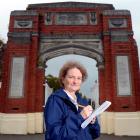 Dunedin Family History Project convener Heather Bray records the details of the honour roll at...
