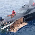 Dunedin man Brad Latimer on board the sinking Ady Gill last January.