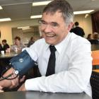 Dunedin Mayor Dave Cull gets his blood pressure checked to raise awareness of the 2015 Big New...