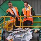 Dunedin Mayor Dave Cull (left) and Fullcircle general manager James Flexman get a close-up view...