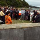 Dunedin Mayor Sukhi Turner and Ted Tamati, of Taranaki, unveil a plaque at Vauxhall, in February...