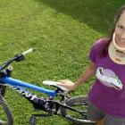 Dunedin mountain biker Sheryl MacLeod is recovering at her Pine Hill home after breaking her neck...