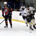 Dunedin Penguins B player Larry Nichvolodov breaks away during yesterday’s game against the Gore...